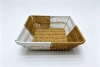 White and yellow wicker square storage basin, fruit and snack basket, bread basket, toy storage basket, supermarket gift packaging basket, souvenir packaging basket, kitchen sauce storage basket, vegetable basket, tissue paper storage basket, cosmetics basket Specification image